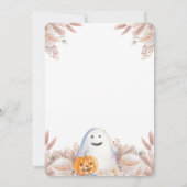 Little Boo Fall Boho Ghost Halloween Kinderdusche Einladung (Rückseite)