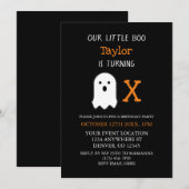 Little Boo Fall Halloween Geburtstag Einladung (Vorne/Hinten)