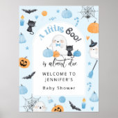 Little Boo fast Due Baby Dusche blaue Begrüßung Poster (Vorne)