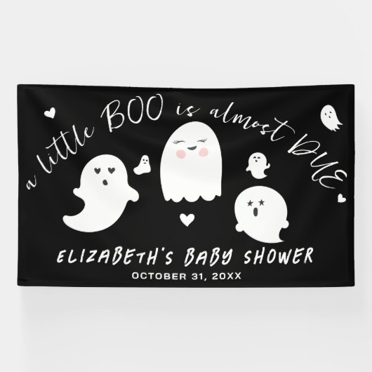 Little Boo fast due Halloween Baby Dusche Banner (Horizontal)