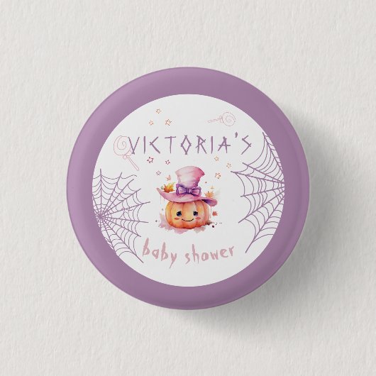 Little boo Fast Due Halloween Baby Girl Dusche Button (Vorderseite)