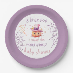 Little boo Fast Due Halloween Baby Girl Dusche Pappteller