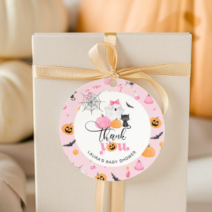 Little Boo freut sich bald auf ihr Babyshower, dan Geschenkanhänger