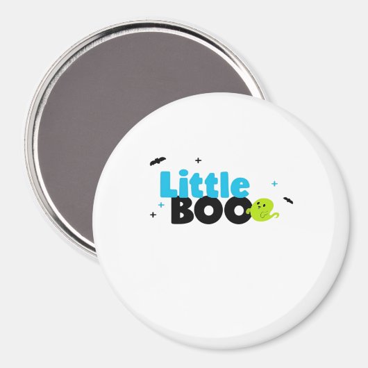 Little Boo Funny Retro Magnet (Vorderseite/Rückseite)