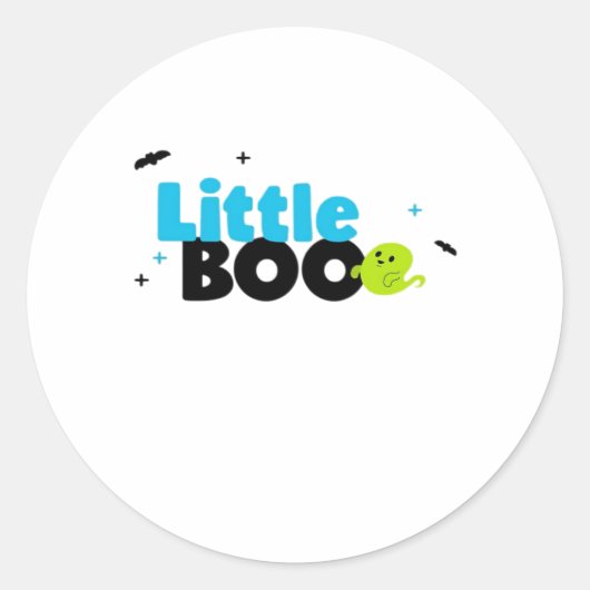 Little Boo Funny Retro Runder Aufkleber (Vorderseite)