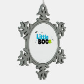 Little Boo Funny Retro Schneeflocken Zinn-Ornament (Links)