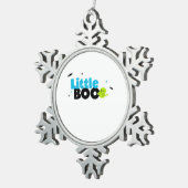 Little Boo Funny Retro Schneeflocken Zinn-Ornament (Rechts)