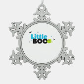 Little Boo Funny Retro Schneeflocken Zinn-Ornament (Vorderseite)