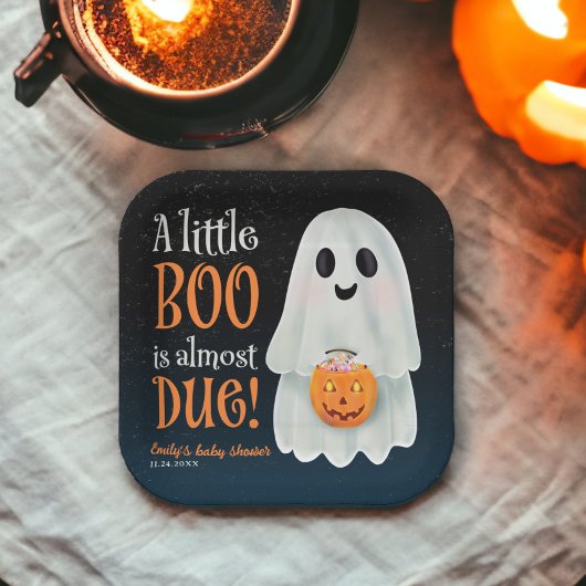 Little boo Geist Kürbiskuppel Halloween Babydusche Pappteller