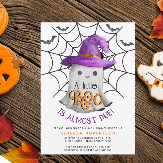 Little BOO Geist und Streifen Halloween Babydusche Einladung