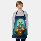 Little Boo Geister im dunklen Wald Halloween Schürze (Getragen)