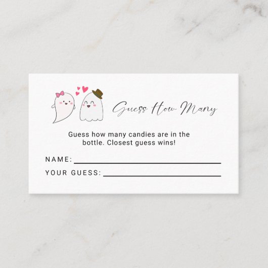 Little Boo Ghost Baby Dusche schätzt wie viele Spi Platzkarte (Vorderseite)