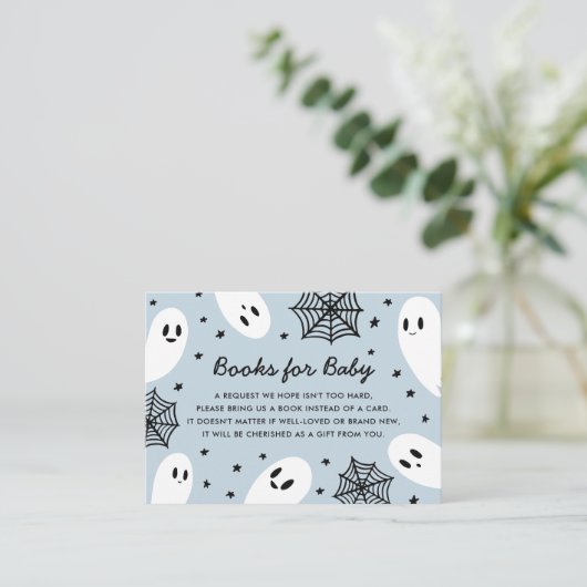 Little Boo Ghost Baby Shower Books für Baby Begleitkarte (Stehend Vorderseite)