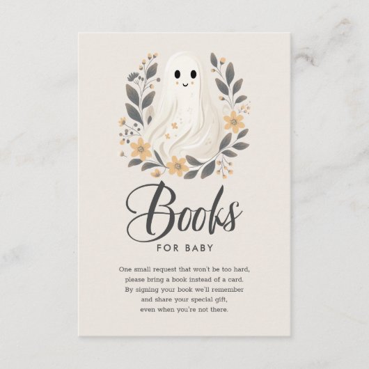 Little Boo Ghost Baby Shower Books für Baby Begleitkarte (Vorderseite)