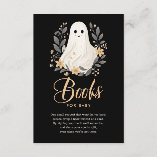 Little Boo Ghost Baby Shower Books für Baby Begleitkarte (Vorderseite)