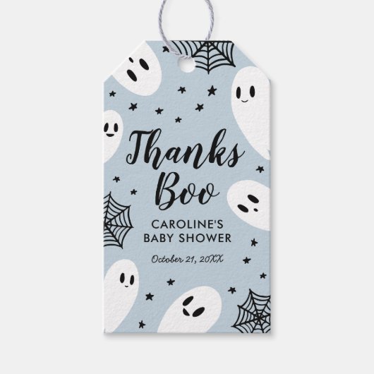 Little Boo Ghost Baby Shower Geschenkanhänger (Vorderseite)