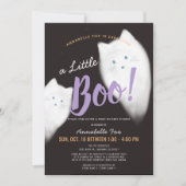 Little Boo Ghost Cat Drive by Baby Shower Einladung (Vorderseite)