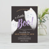 Little Boo Ghost Cat Drive by Baby Shower Einladung (Stehend Vorderseite)