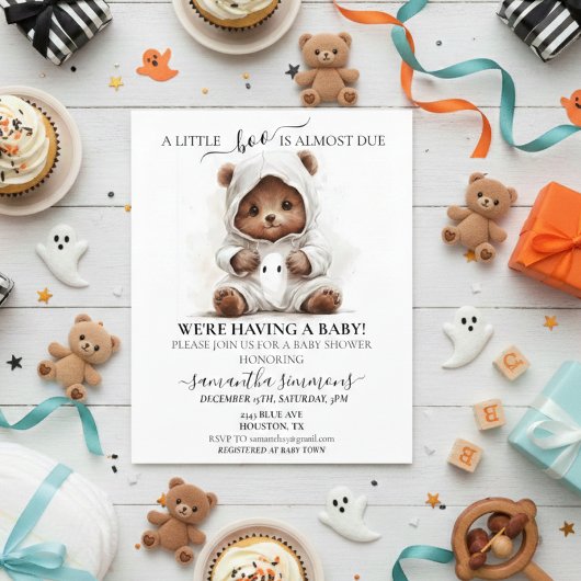 Little Boo Ghost Halloween Baby Bear