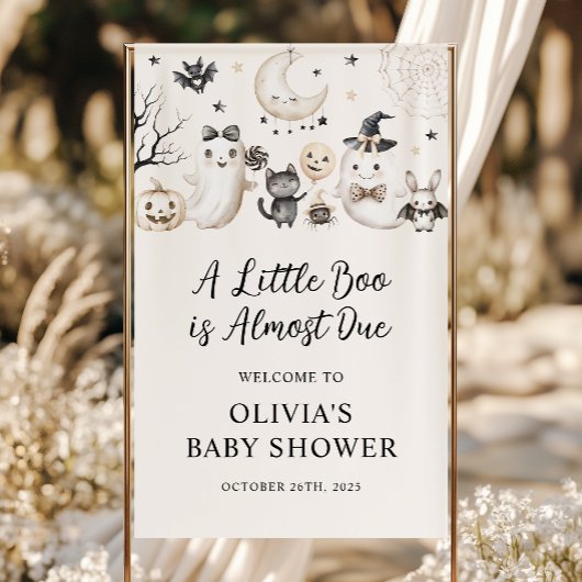 Little Boo Ghost Halloween Baby Dusche Willkommen Banner