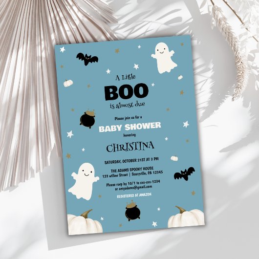 Little Boo Ghost Halloween Baby Shower Einladung