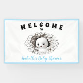 Little Boo Ghost Halloween Blue Baby Showbanner Banner (Horizontal)