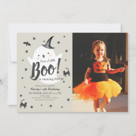 Little Boo Ghost Halloween Foto Einladung