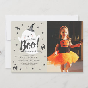 Little Boo Ghost Halloween Foto Einladung