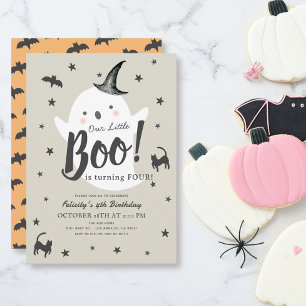 Little Boo Ghost Halloween Kind Geburtstag Einladung