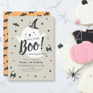Little Boo Ghost Halloween Kind Geburtstag Einladung