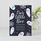 Little Boo Ghost Halloween Kinderdusche Einladung (Stehend Vorderseite)