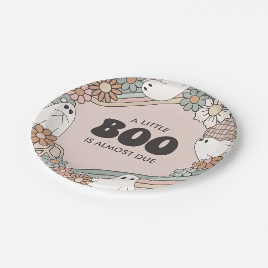 Little Boo Ghost Halloween Kinderdusche Pappteller (Schrägansicht)