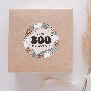 Little Boo Ghost Halloween Kinderdusche Runder Aufkleber