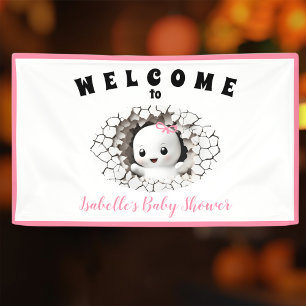 Little Boo Ghost Halloween Pink Baby Showbanner Banner