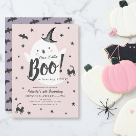 Little Boo Ghost Halloween Pink Girl Geburtstag Einladung