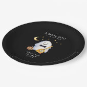 Little Boo Ghost Hollaween Baby Shower Pappteller (Schrägansicht)