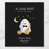 Little Boo Ghost Hollaween Baby Shower Weinetikett (Einzelnes Label)
