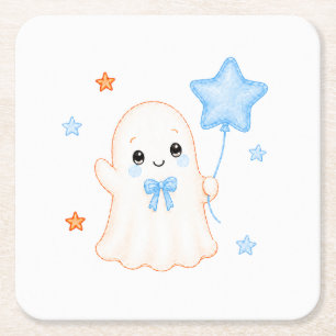 Little Boo Ghost Jungen-Halloween-Baby-Shower Rechteckiger Pappuntersetzer