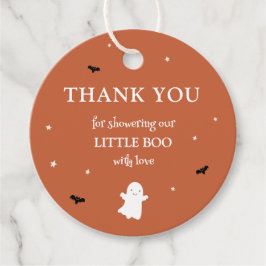 Little Boo Ghost Orange Baby Dusche Vielen Dank Geschenkanhänger
