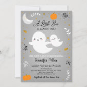 Little Boo Ghost Pumpkin Gold Baby Dusche Einladung (Vorderseite)