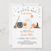 Little Boo Ghost Pumpkin Halloween Baby Shower Einladung (Vorderseite)