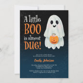 Little boo ghost pumpkin Halloween baby shower Einladung (Vorderseite)