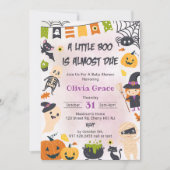 Little Boo Ghost Pumpkin Halloween Baby Shower Einladung (Vorderseite)