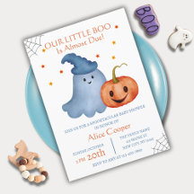 Little Boo Ghost Pumpkin Halloween Baby Shower