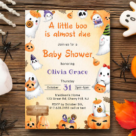 Little Boo Ghost Pumpkin Halloween Baby Shower Einladung