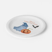 Little Boo Ghost Pumpkin Halloween Baby Shower Pappteller