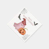 Little Boo Ghost Pumpkin Halloween Baby Shower Serviette (Ecke)