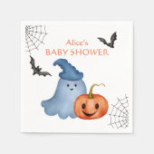 Little Boo Ghost Pumpkin Halloween Baby Shower Serviette (Vorderseite)