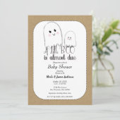 Little BOO Ghost Rustikales Halloween Baby Dusche Einladung (Stehend Vorderseite)