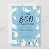 Little Boo Ghost Stars Boy Baby Dusche Einladung (Vorderseite)